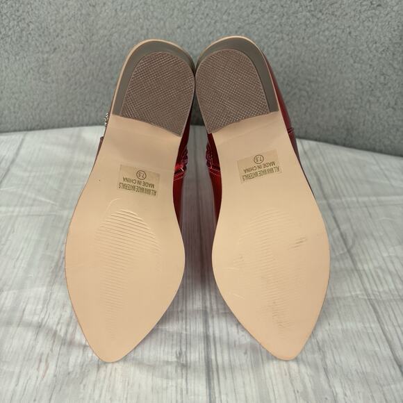 Chase & Chloe Women's Western Mid Calf Boots Cowgirl Size 7.5 Fuchsia Metallic - Picture 10 of 15